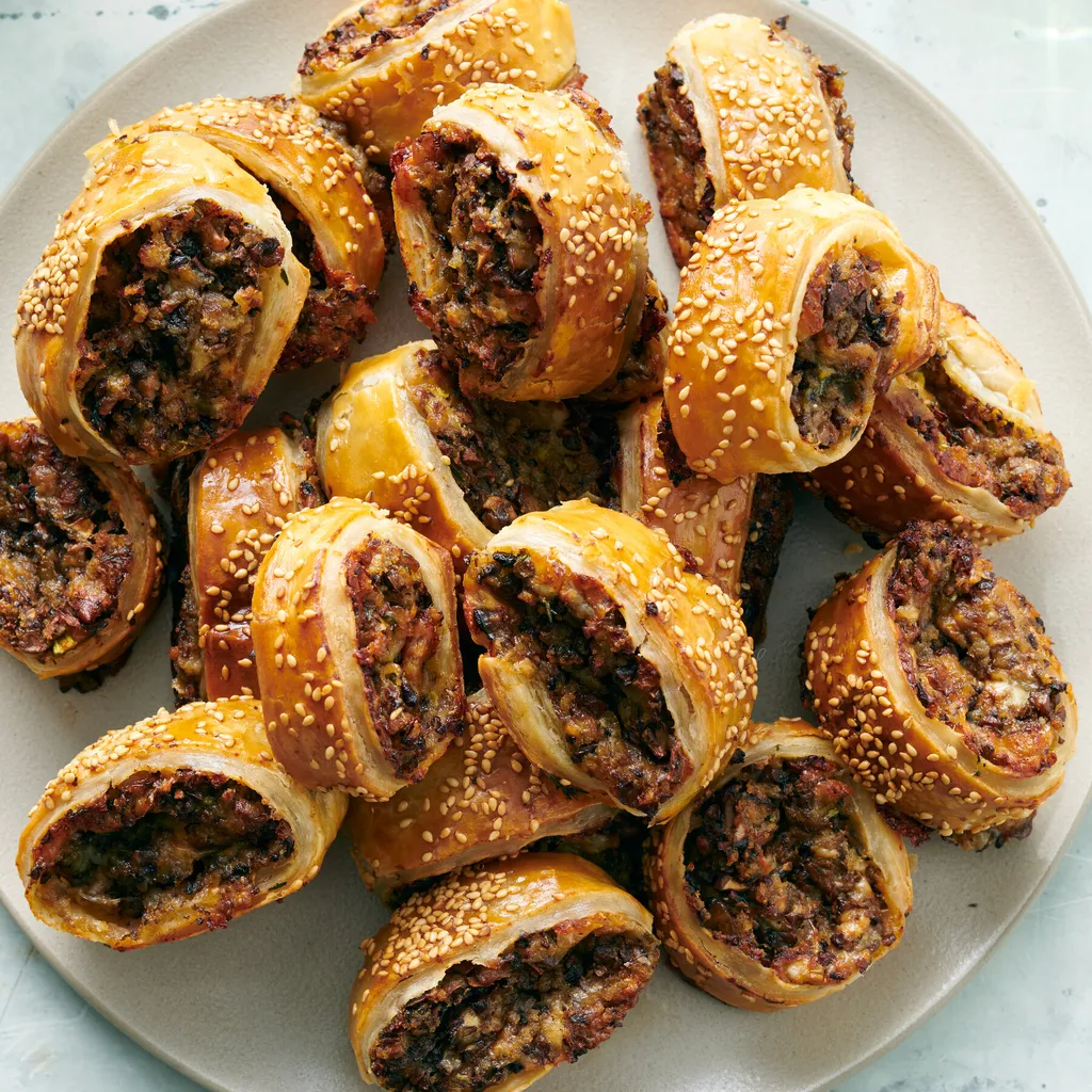 Vegetarian Miso-Mushroom Sausage Rolls